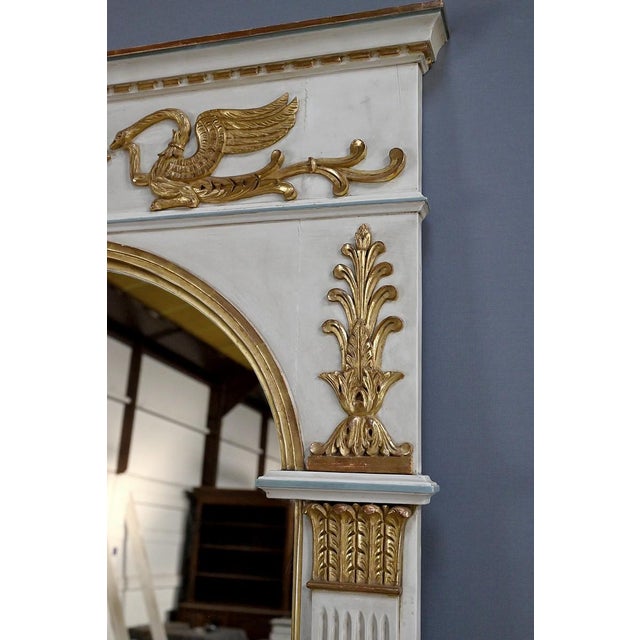 Cream Large Directoire Style Trumeau Mirror, Early 20th Century For Sale - Image 8 of 18