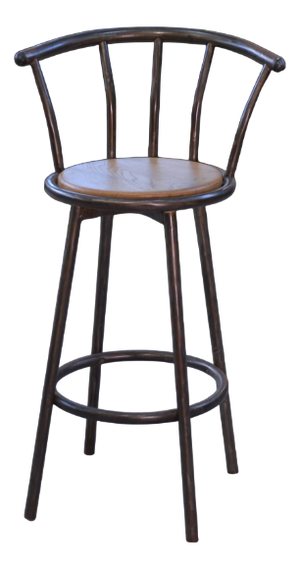 Industrial Stool with Oak Seat, 1960s