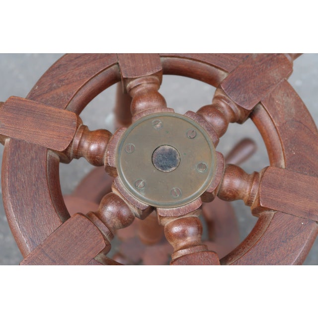 French 1950s French Marine Decor Side Table Made of Solid Wood For Sale - Image 3 of 8