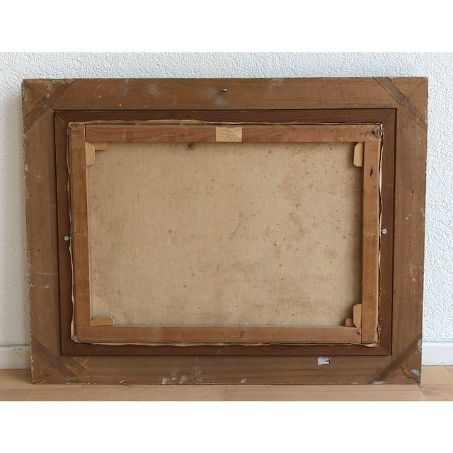 Ziveri, Couple en balade au bord de l'étang avec chien et cygnes, Oil on Canvas, Framed For Sale - Image 11 of 12