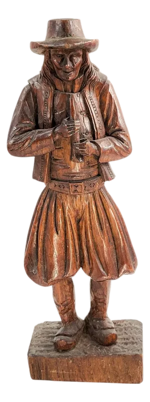 Black Forest Artist, Sculpture of the Pied Piper, 1880s, Oak