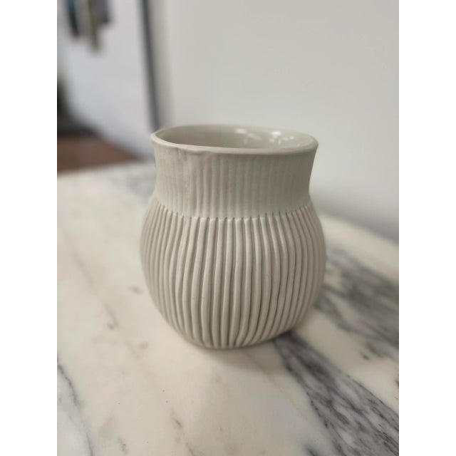 2020s Cym Warkov Medium Ribbed Porcelain Vase For Sale - Image 5 of 8