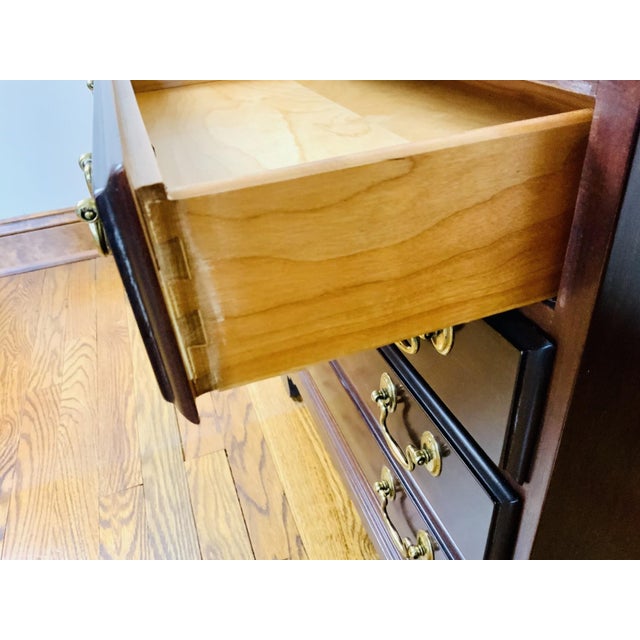 Vintage Ethan Allen Chippendale Style Four-Drawer Chest of Drawers For Sale In New York - Image 6 of 9