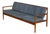 In Style of France and Son Cado Sofa Model 56 Couch Grete Jalk Teak Wood Grey Upholstered Denmark Mid-Century Modern 1960s For Sale