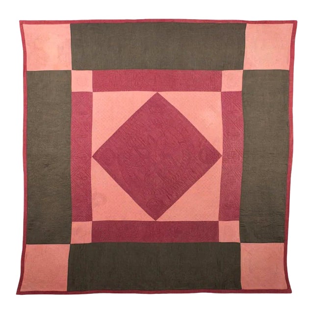 Antique Amish Dimond Quilt with Ex-Museum Provenance For Sale