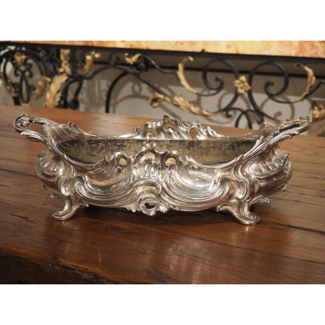 Circa 1900 Silvered Bronze Table Jardiniere From France For Sale - Image 13 of 13