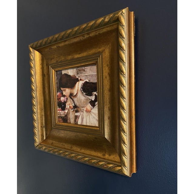 Paint Mid 20th Century, Framed Print: The Shrine, by J. Wm. Waterhouse, Textured Giclee Gold Rope Twist 11.75" For Sale - Image 7 of 17