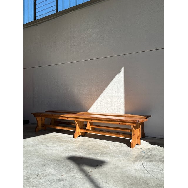 Vintage Wooden Benches, 1970s, Set of 2 For Sale - Image 15 of 15