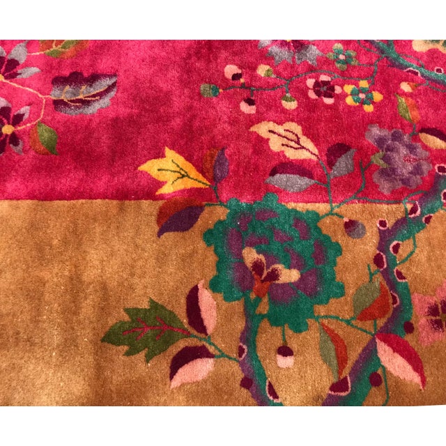 1920s Antique Design Art Deco Chinese Rug- 11’4” X 8’10” For Sale - Image 9 of 13