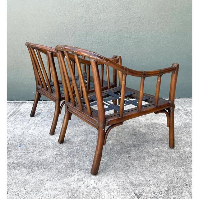Vintage McGuire Rattan Lounge Chairs - A Pair For Sale - Image 11 of 12