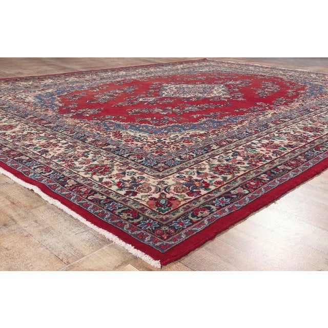 Textile Late 20th Century Vintage Persian Hamadan Rug - 09'02 x 12'02 For Sale - Image 7 of 9