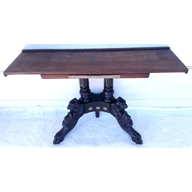 Neo-Renaissance Historic Revival Style Black and Brown Console Table, Late 19th-Early 20th Century For Sale - Image 10 of 18