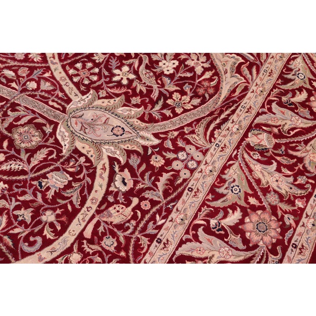 1990s Art Nouveau 1990's Pak-Persian Red/Red Wool Rug - 9'0'' X 12'9'' For Sale - Image 5 of 9