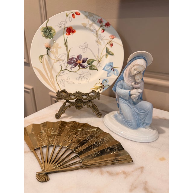Vintage German Porcelain Madonna and Child Figurine in Blue & White For Sale - Image 10 of 10