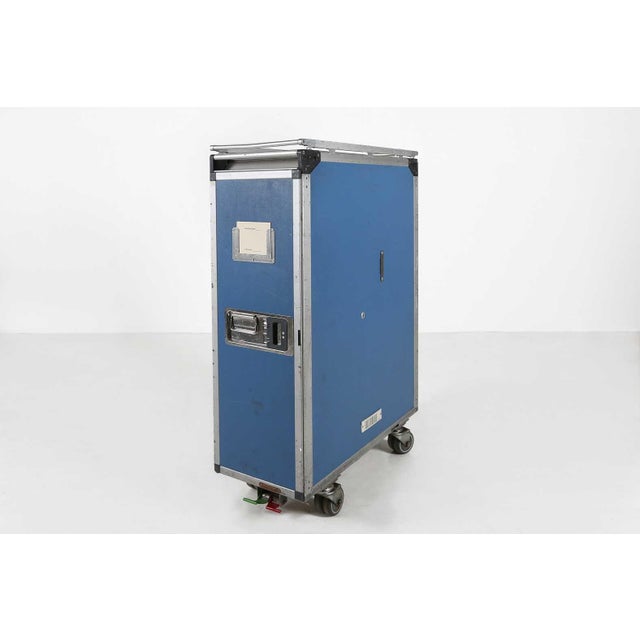 Vintage Industrial Blue Airplane Trolley, 1980 For Sale - Image 11 of 12