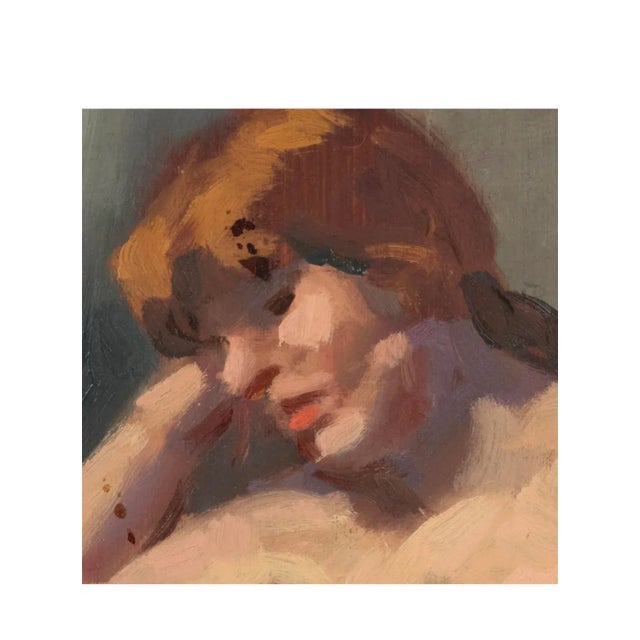 Circa 1999, Vintage Artist Signed Nude Oil Painting of a Woman, on Wood Board, Signed Al Geary For Sale - Image 4 of 10