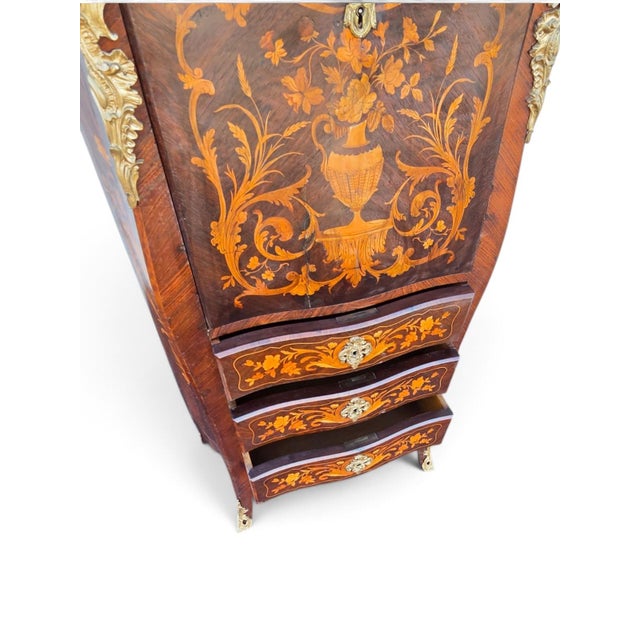 19th Century French Napoleon the 3rd Rosewood Marketry Secretary Masterpiece. For Sale - Image 9 of 16