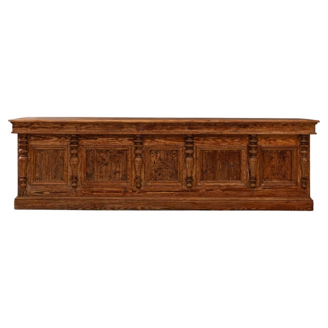1900s French Provincial Carved Wooden Shop Counter For Sale - Image 15 of 18