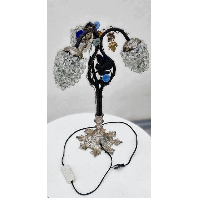 Vintage Murano Glass Grape Table Lamp, 1975 For Sale - Image 10 of 16