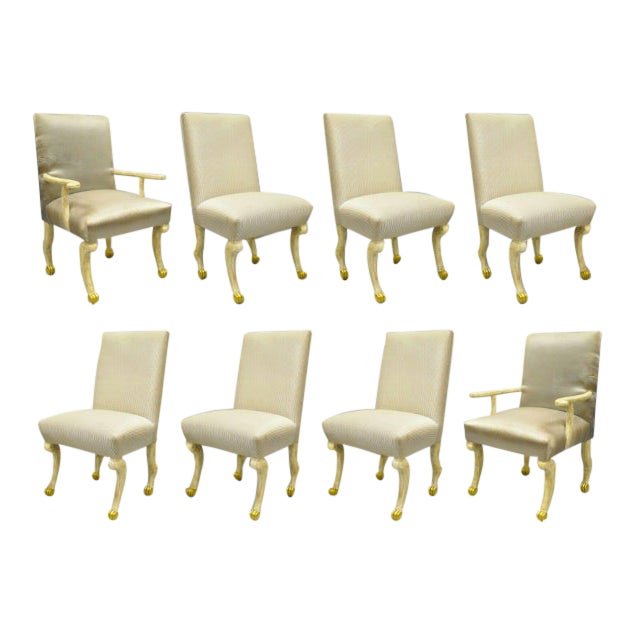 Late 20th Century Hoof Paw Foot Regency Dining Chairs Set Of 8