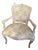 Mid 20th Century Loius XVI Style White Wood Frame With Green Flowers Floral Upholstery For Sale