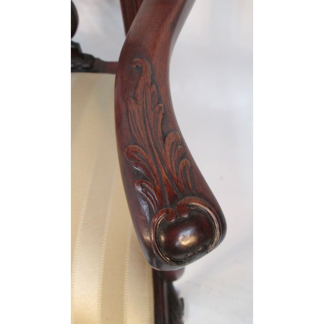 Wood 1940s Carved Chippendale Settee For Sale - Image 7 of 10