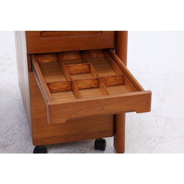 Mid-Century Wooden Desk with Drawer on Casters For Sale - Image 16 of 18