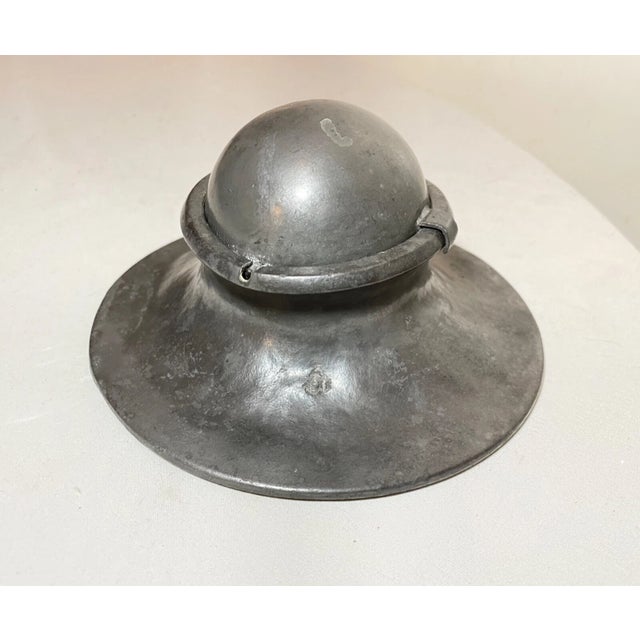 Metal Rare Antique 18th Century 1700s Handmade French Pewter Desk Inkwell Jar Gimbal For Sale - Image 7 of 13