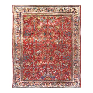 Early 20th Century Colorful Antique Persian Sultanabad Rug With All Over Design in Jewel Tones For Sale