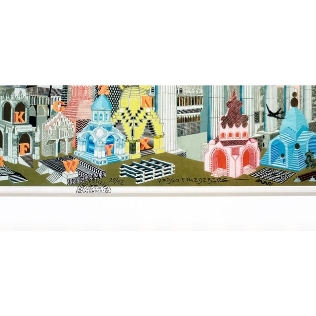 Serigraph in colors on paper. Hand signed lower front by Pedro Friedberg. Hand numbered 29/42 lower front. Image size: 9.5...