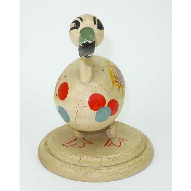 Robinhood Ware Folk Art Wood Duck Toothpick Holder Server, c.1930 For Sale - Image 4 of 13