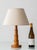 Scandinavian Modern solid pine table lamp, 1970s — a sculptural stacked base in solid pine. New E27 socket and lampshade....