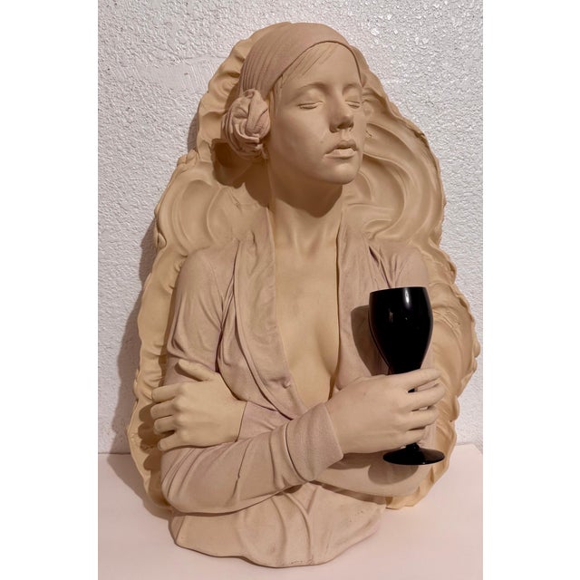 Marc Sijan (American, born 1946) Hyper realistic wall sculpture. titled and dated on verso "Champagne Glass" 1986 Limited...