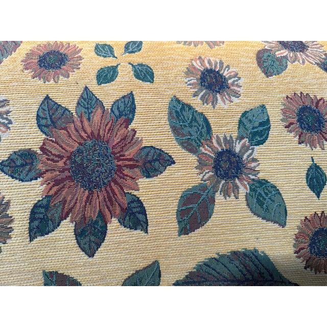 Louis-Philippe Living Room Sofa and Armchairs in Rosewood and Floral Fabric, Set of 3 For Sale - Image 5 of 8