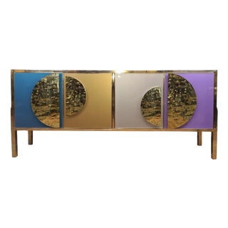 Murano Sideboard in Glass and Brass from Justfurnituress SRL For Sale