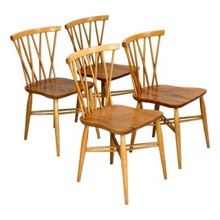 Candlestick Chiltern Elm and Beech Dining Chairs by Lucian Ercolani for Ercol, 1950s, Set of 4 For Sale