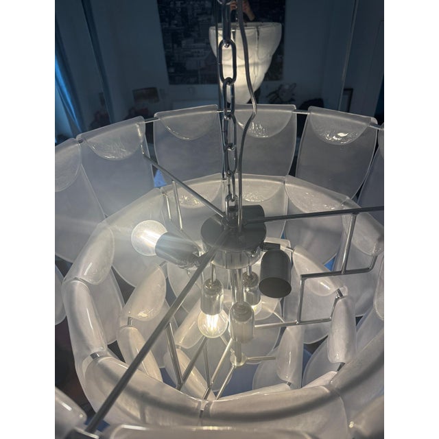 Contemporary Modern Green "Petals" Murano Style Glass Chandelier For Sale - Image 14 of 16