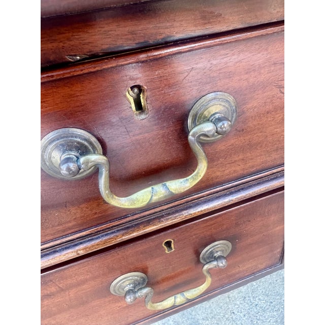 Antique English Mahogany Leather-Top Writing Desk, C. 1895–1910 For Sale - Image 11 of 11
