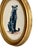 Original Hand-Painted Black Panther Painting in a Vintage Oval Frame For Sale - Image 4 of 4