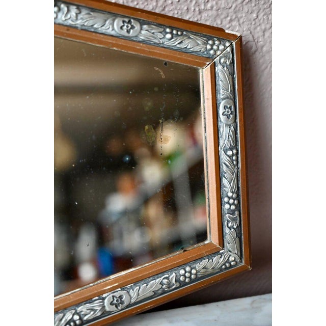 1940s Art Deco Hexagonal Silver and Gold Mirror, 1940s For Sale - Image 5 of 7