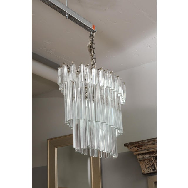 1960s Venini Style Murano Glass "Wedding Cake" Chandelier, Italy For Sale - Image 10 of 12