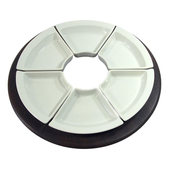 Lazy Susan in Wood by Digsmed, 1960s, Set of 7 For Sale