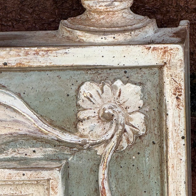 Mid 20th Century Mid 20th Century Swedish Gustavian Style Trumeau Wall Mirror With Laurel Swags - Newly Painted For Sale - Image 5 of 18