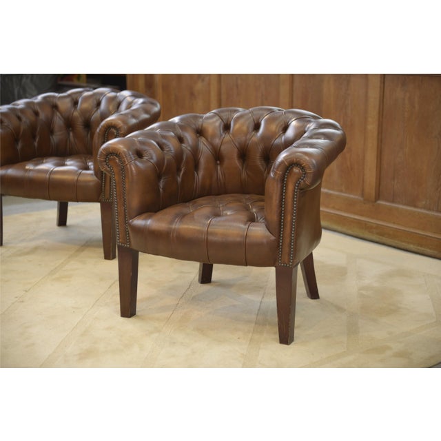 Animal Skin Vintage Leather Club Chairs, 1990s, Set of 2 For Sale - Image 7 of 14