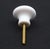 Vintage 1 In. White Ceramic Round Cabinet Knob For Sale - Image 4 of 4