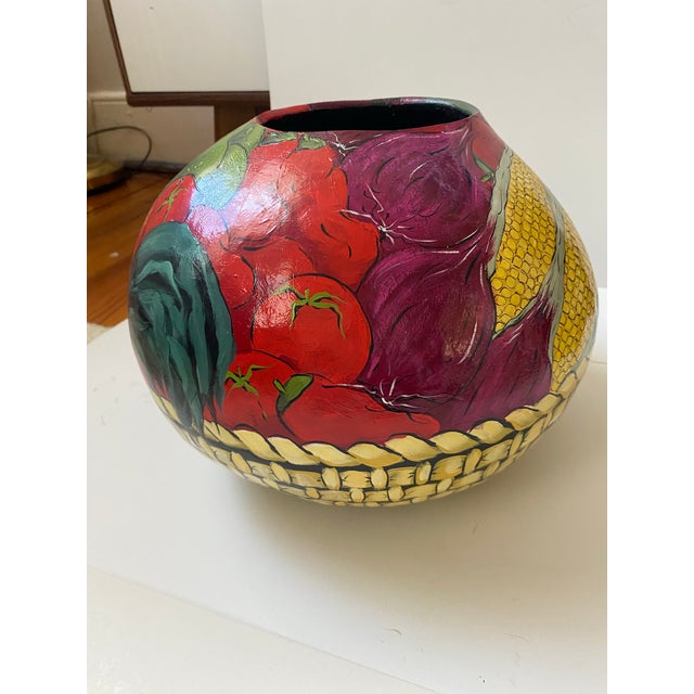 Early 21st Century Vintage Hand Painted/Signed by Artist Large Gourd For Sale - Image 5 of 12