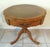 Vintage Mid Century Round Stenciled Leather Top Pedestal Accent Side Table For Sale - Image 12 of 12