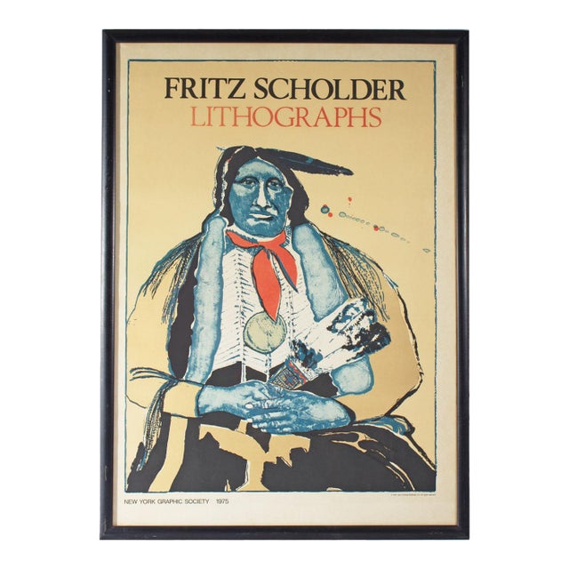 1975 New York Graphic Society Poster by Fritz Scholder For Sale