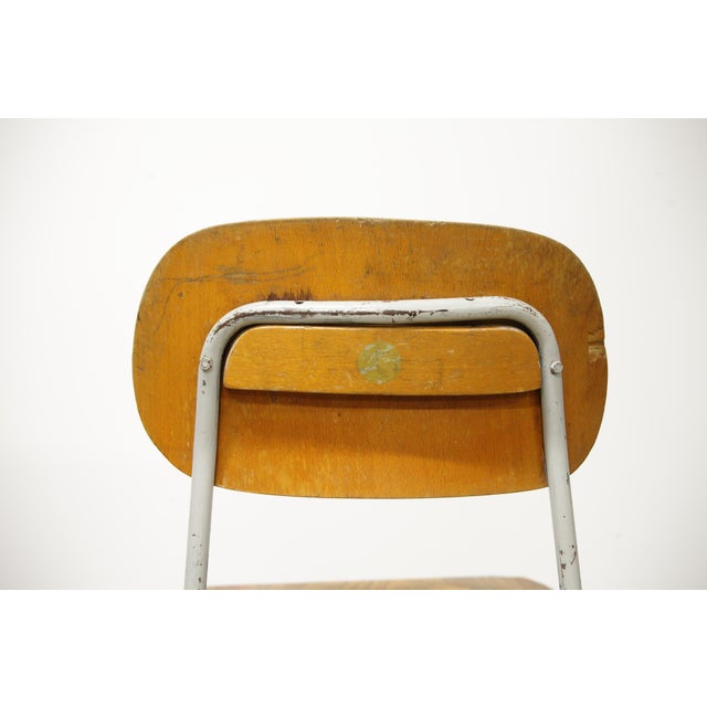 1970s Vintage Industrial School Chairs, 1970s, Set of 6 For Sale - Image 5 of 14