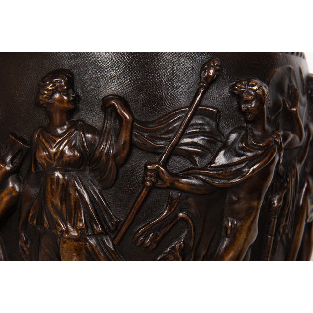Pair of French Grand Tour Antique Bronze “Townley” Vases Urns Circa 1870 For Sale - Image 9 of 18